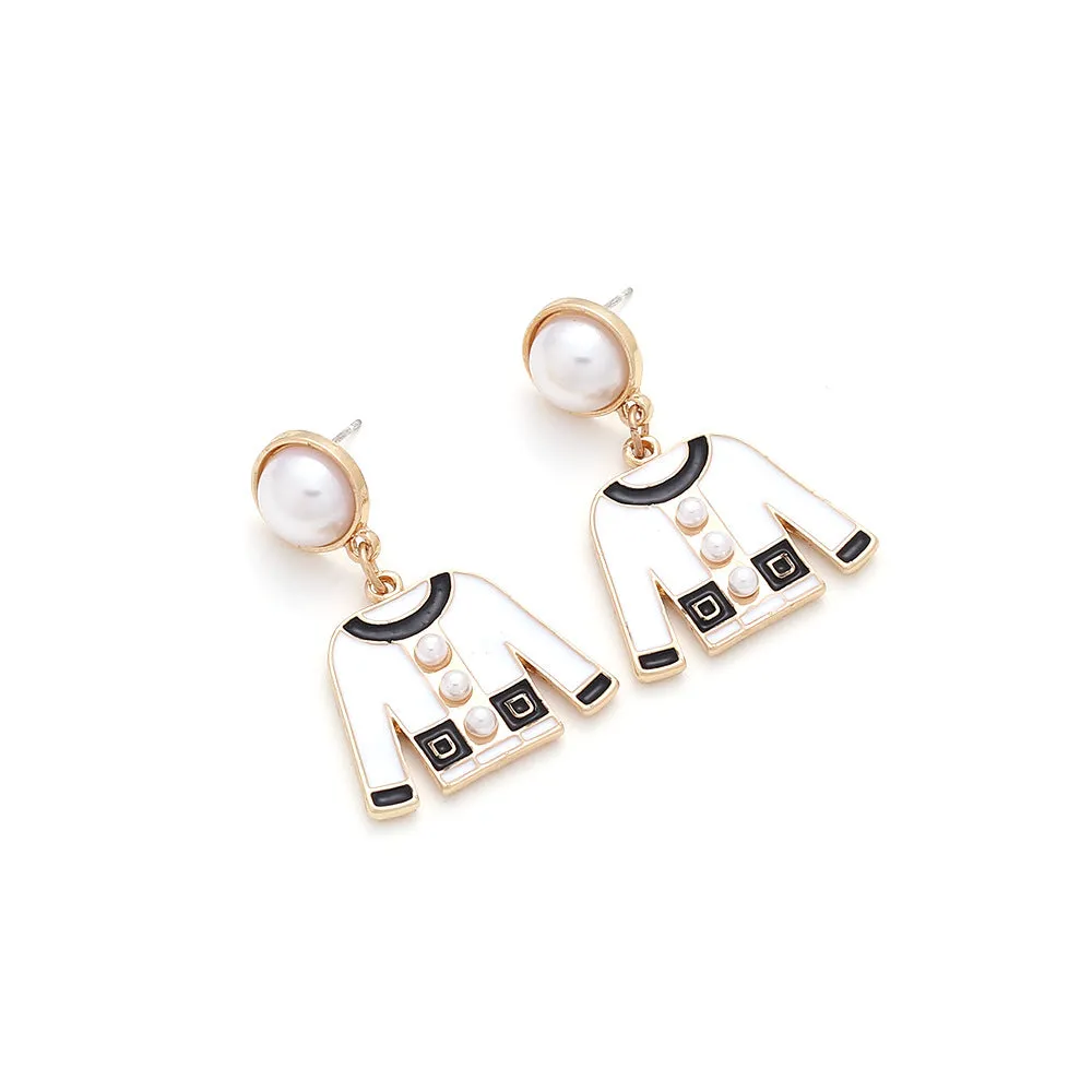 Wholesale Alloy Inlaid Imitation Pearl Clothing Earrings