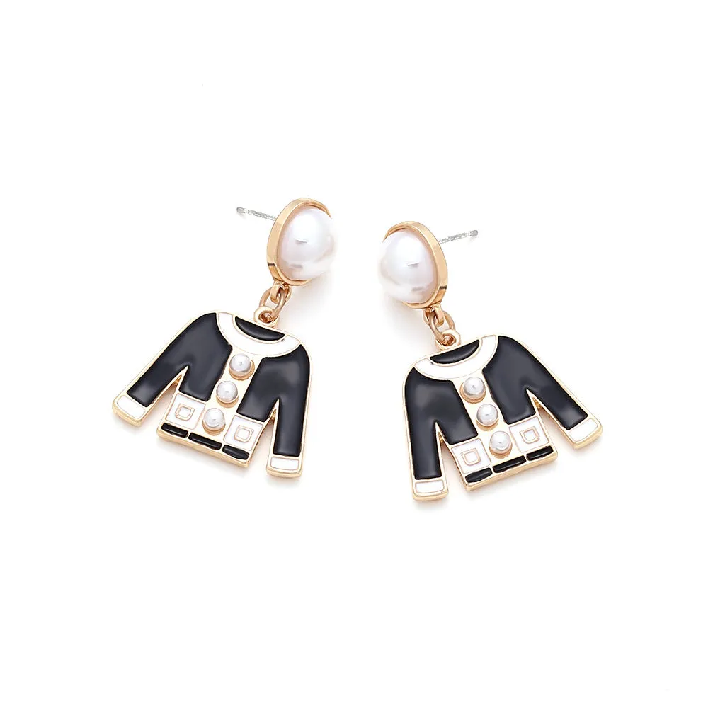Wholesale Alloy Inlaid Imitation Pearl Clothing Earrings