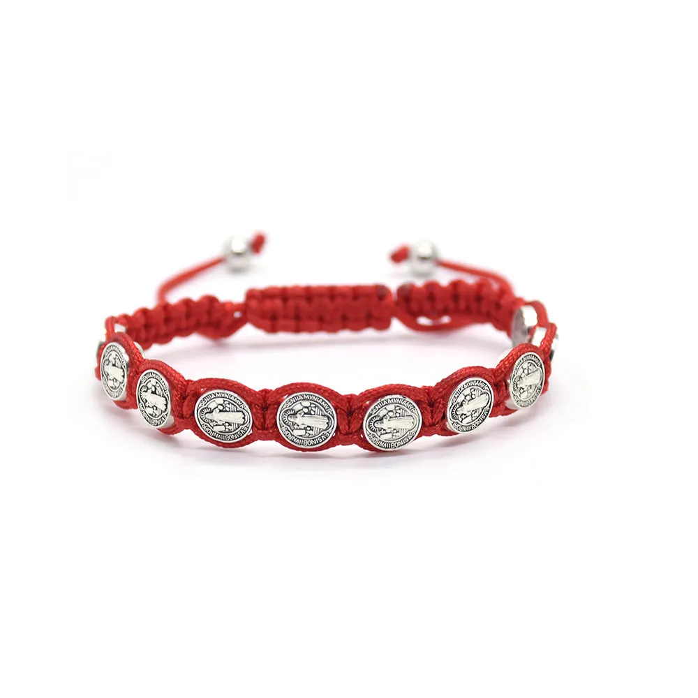 Wholesale Alloy Multicolor Braided Knot Rosary Beads Bracelet