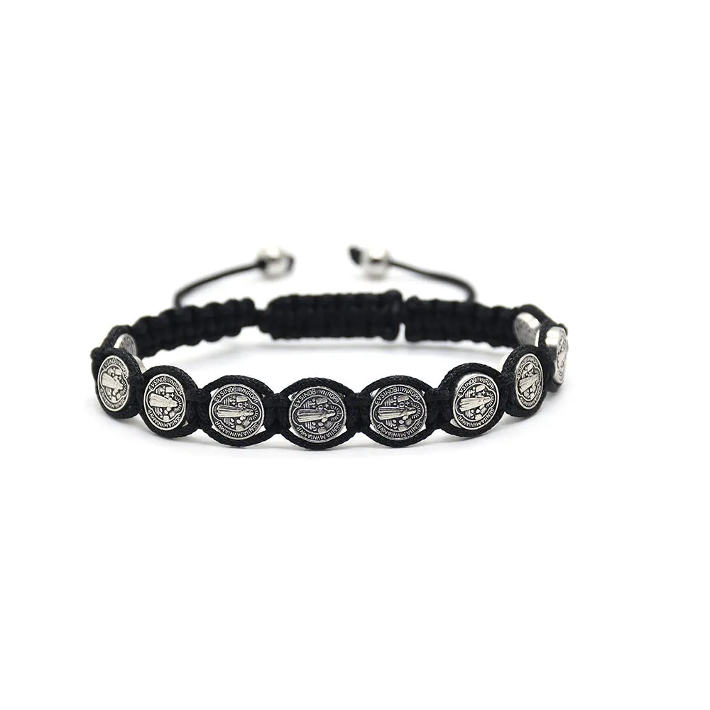 Wholesale Alloy Multicolor Braided Knot Rosary Beads Bracelet
