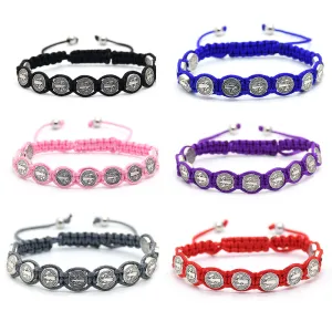 Wholesale Alloy Multicolor Braided Knot Rosary Beads Bracelet