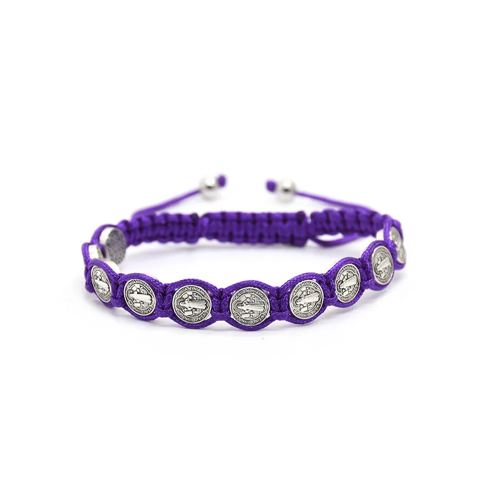 Wholesale Alloy Multicolor Braided Knot Rosary Beads Bracelet