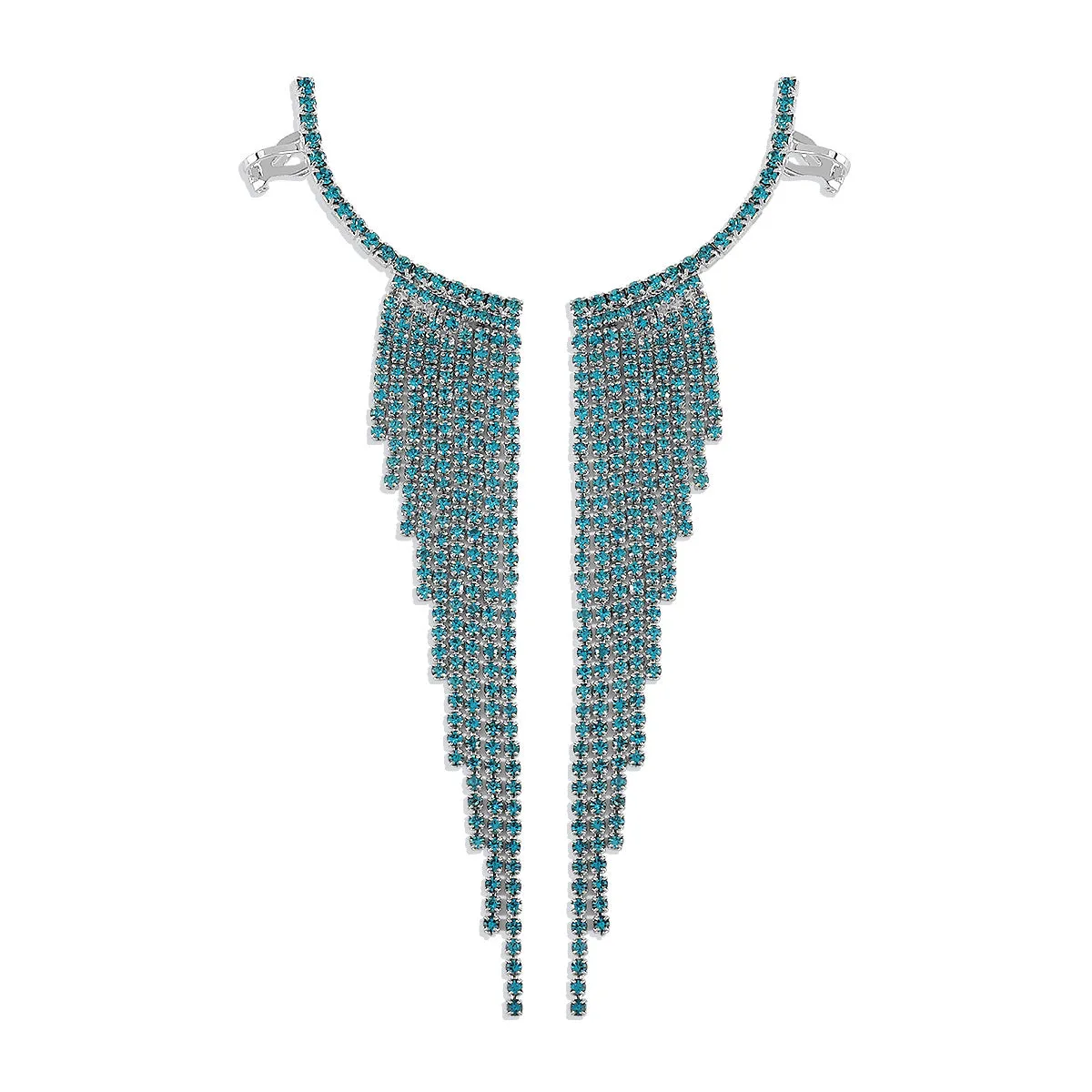 Wholesale Alloy Rhinestone Tassel Earrings