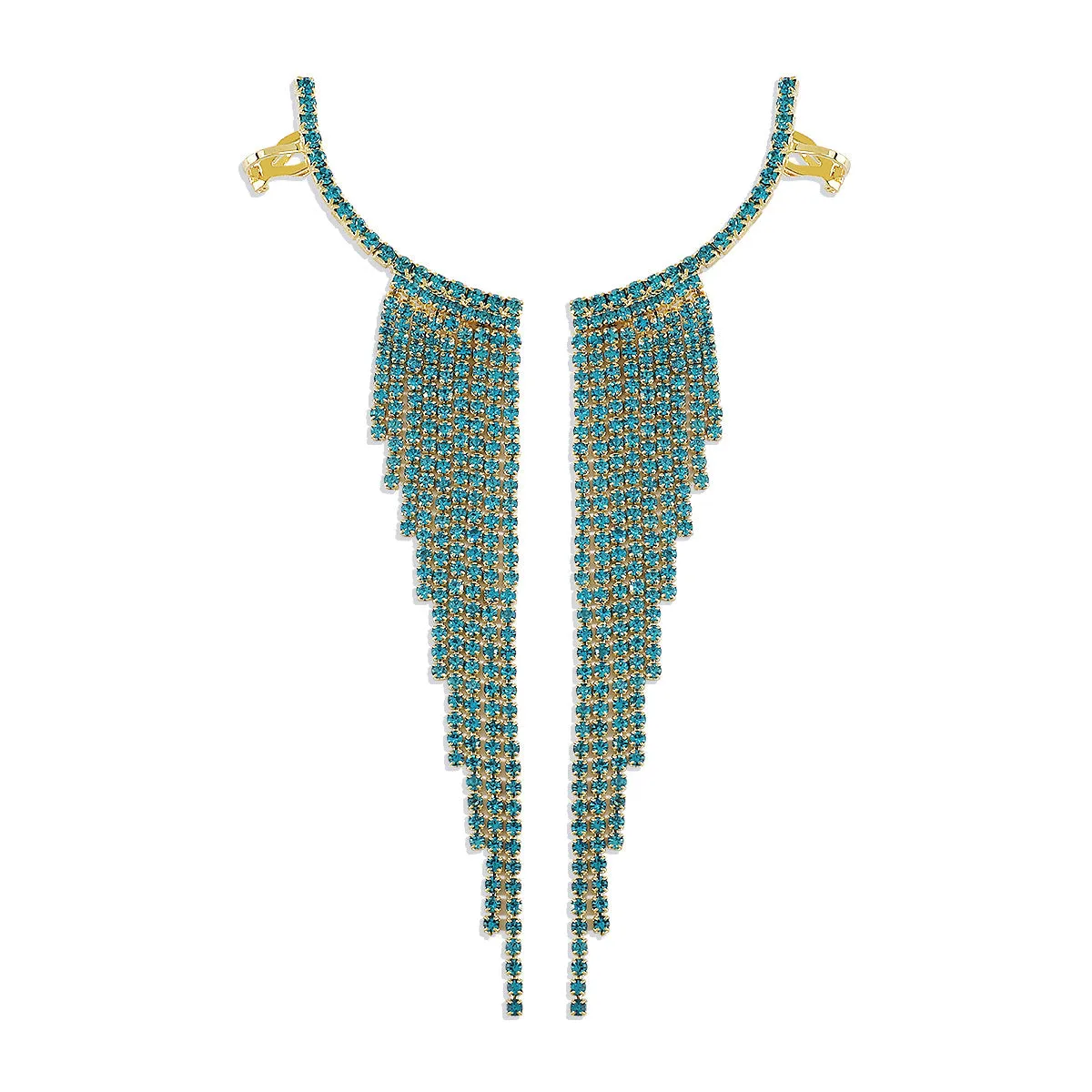 Wholesale Alloy Rhinestone Tassel Earrings