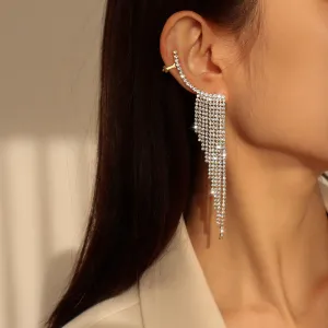 Wholesale Alloy Rhinestone Tassel Earrings