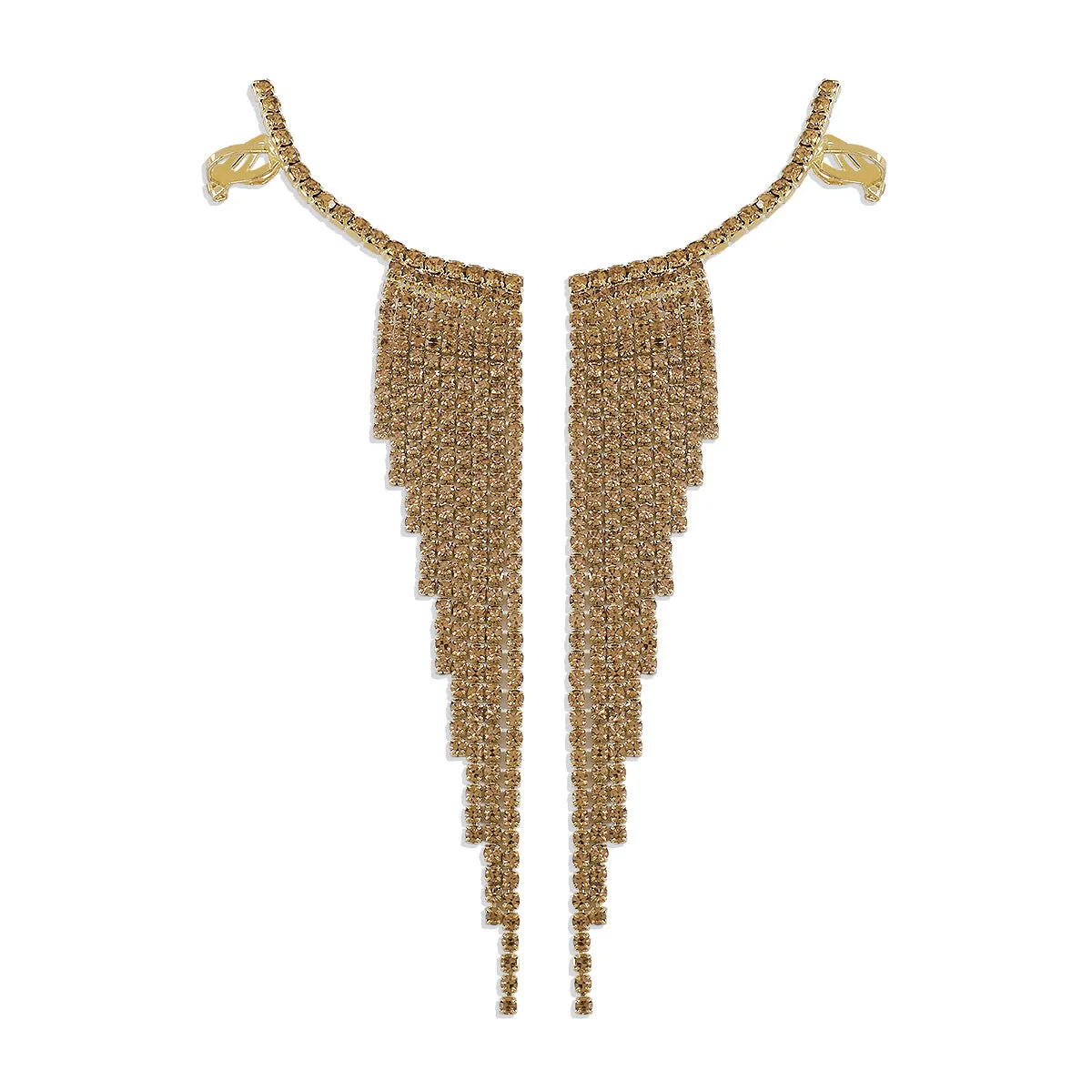 Wholesale Alloy Rhinestone Tassel Earrings