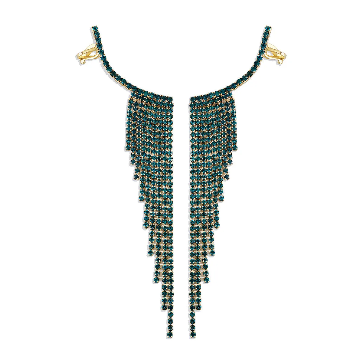 Wholesale Alloy Rhinestone Tassel Earrings