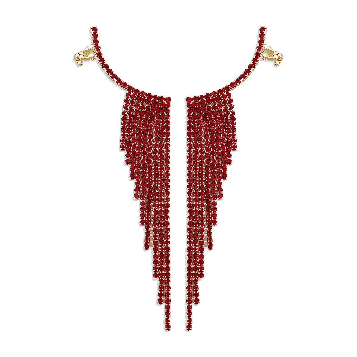 Wholesale Alloy Rhinestone Tassel Earrings