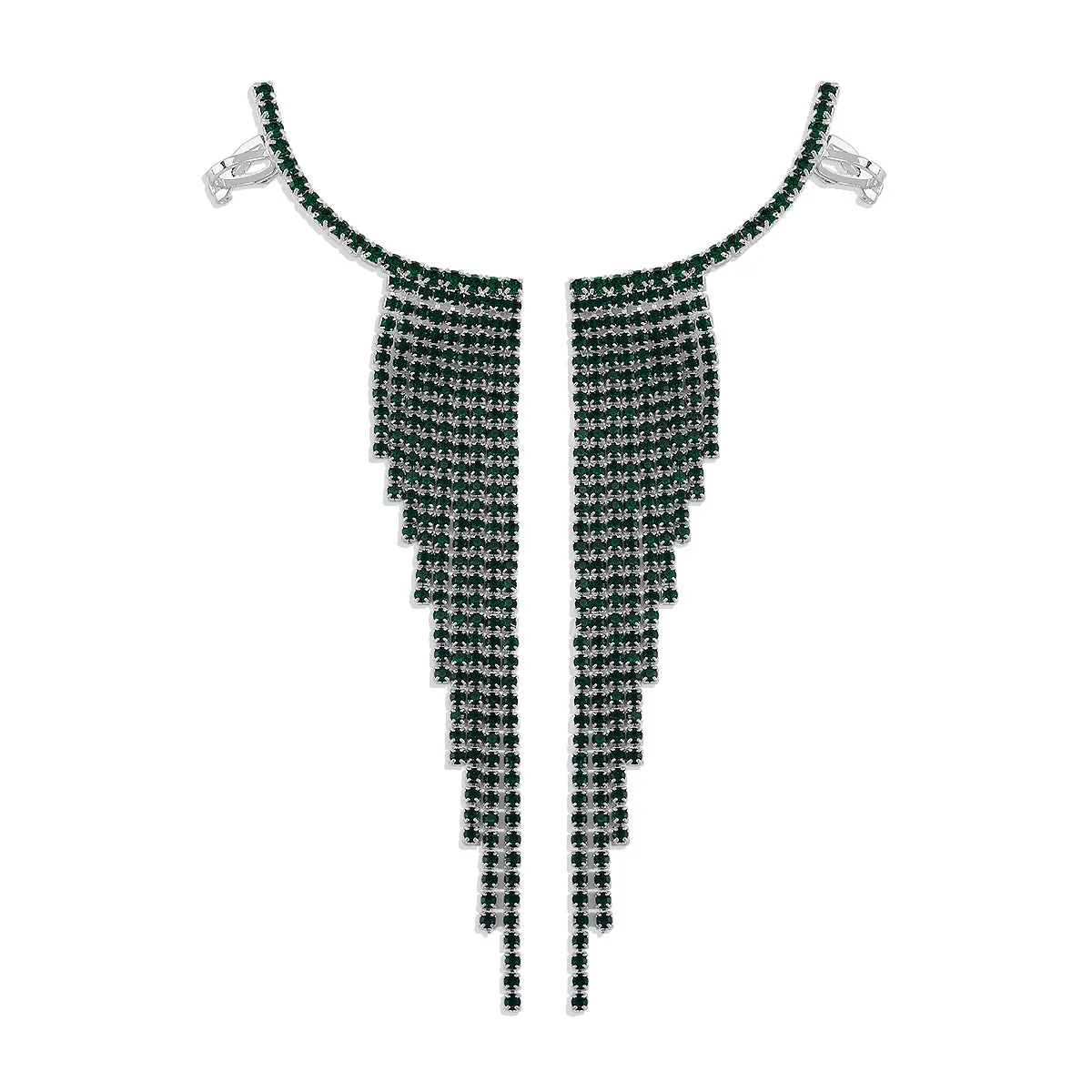 Wholesale Alloy Rhinestone Tassel Earrings