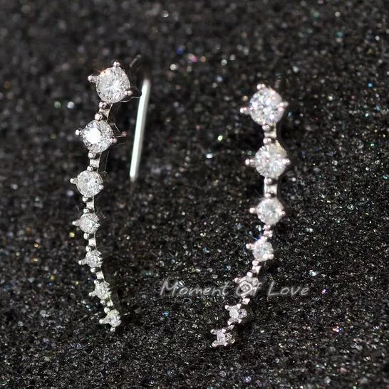 Wholesale Alloy Row of 7-diamond Inlaid Rhinestone Earrings