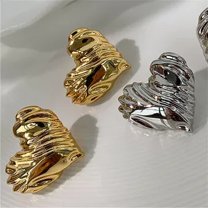 Wholesale Alloy Striped Heart-shaped Earrings