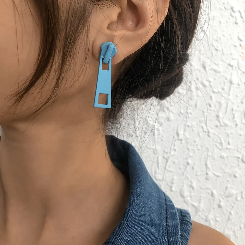 Wholesale Alloy Zipper Lock Earrings