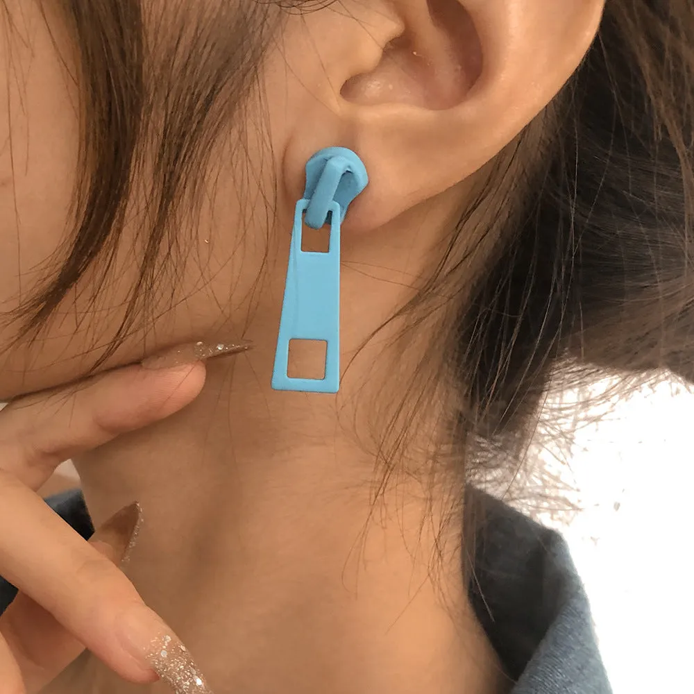 Wholesale Alloy Zipper Lock Earrings