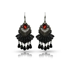 Wholesale Antique Black Tassel Lace Earrings