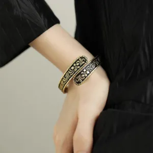 Wholesale Antique Gold Flower Retro Distressed All-match Bracelet