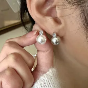 Wholesale Artificial Crystal Small Pearl Inlaid Diamond Earrings