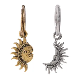 Wholesale Asymmetric Alloy Men's Earrings for The Sun and Moon