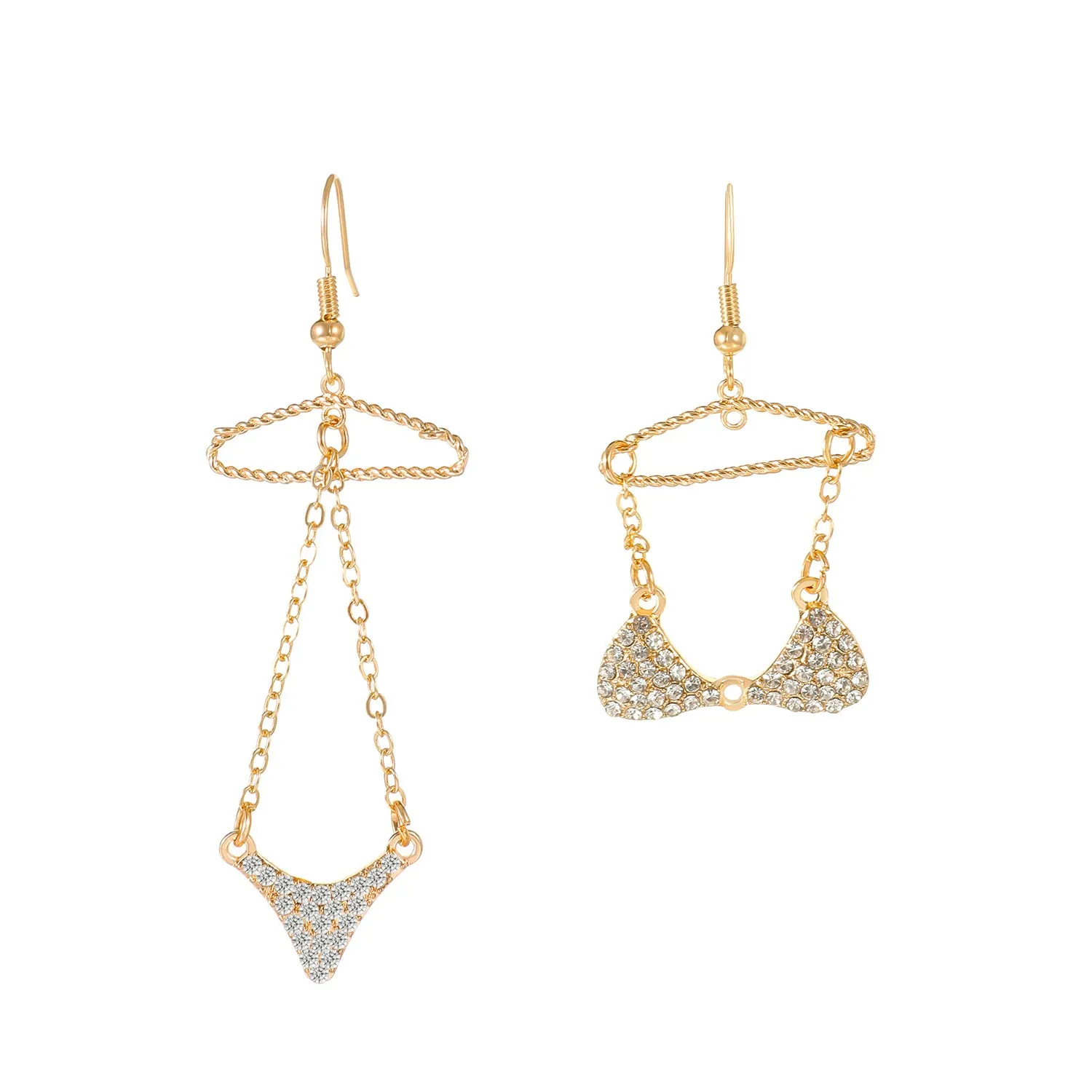 Wholesale Asymmetric Zirconia Bikini Fashion Jewelry Earrings