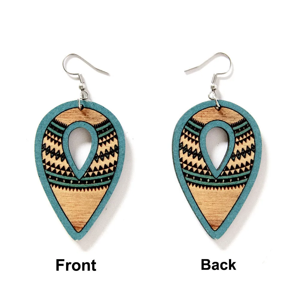 Wholesale Aztec Western Wind Wooden Earrings