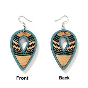 Wholesale Aztec Western Wind Wooden Earrings