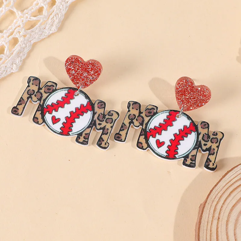 Wholesale Ball Sports Acrylic Ball Mothers Day Gift Earrings