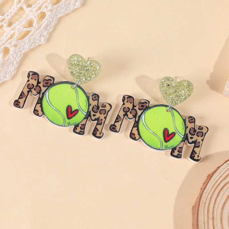 Wholesale Ball Sports Acrylic Ball Mothers Day Gift Earrings
