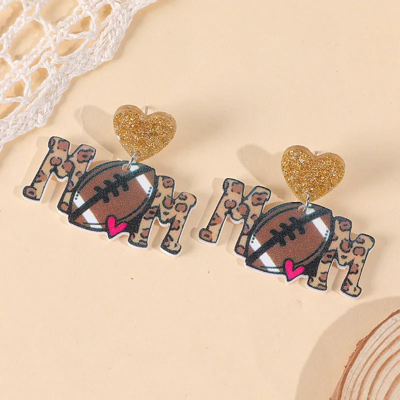 Wholesale Ball Sports Acrylic Ball Mothers Day Gift Earrings
