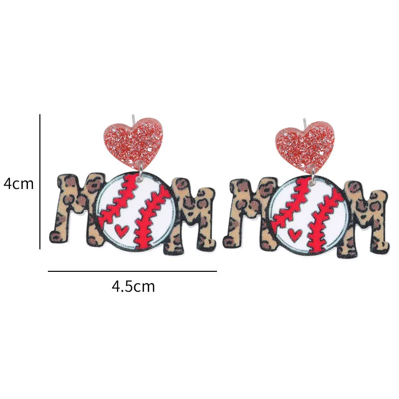 Wholesale Ball Sports Acrylic Ball Mothers Day Gift Earrings