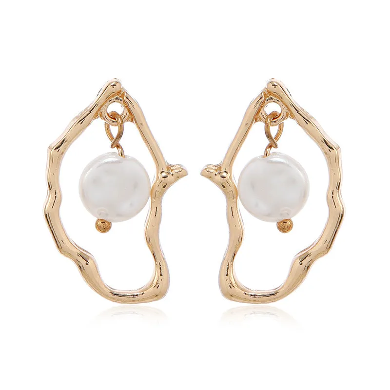 Wholesale Baroque Pearl Alloy Earrings
