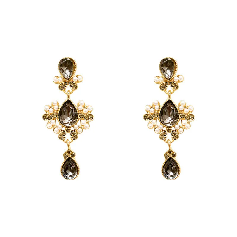 Wholesale Baroque Vintage Pearls Alloy Earrings