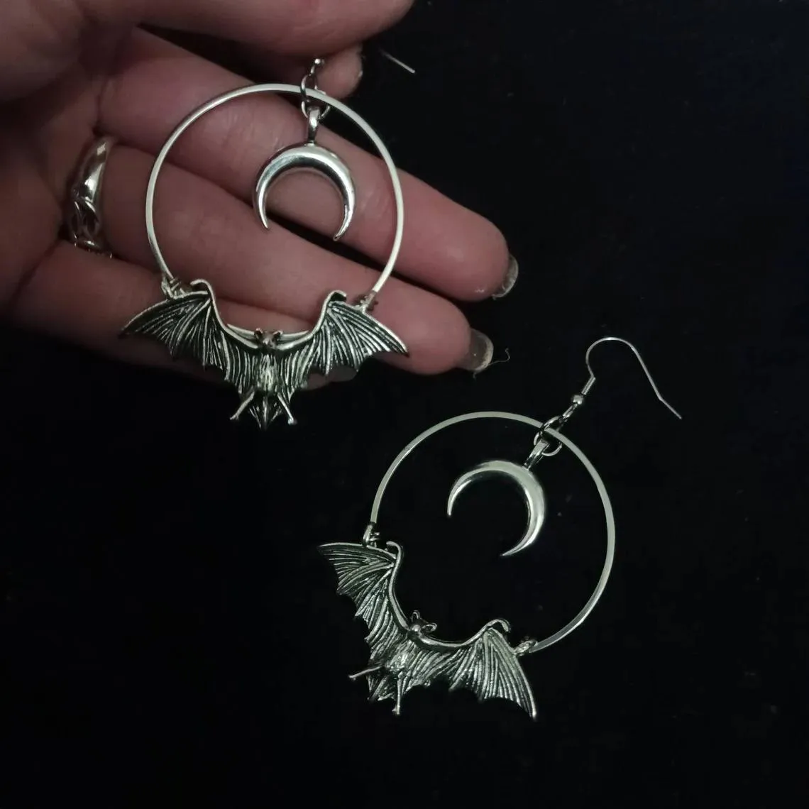 Wholesale Bat Jewelry Gothic Vampire Moon Earrings