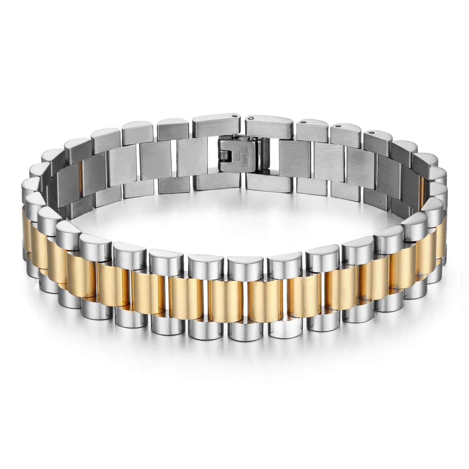 Wholesale Bending Bands 15mm Stainless Steel Men's Men's Merbers Bracelet