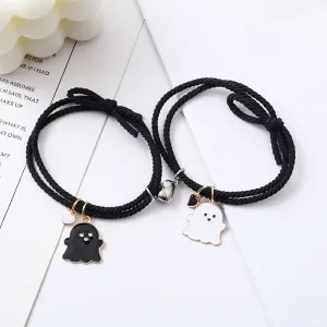 Wholesale Black and white ghost couple love magnet bracelet