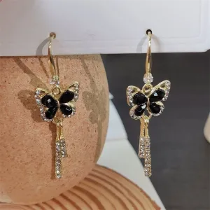 Wholesale Black butterfly earrings all-match earrings earrings