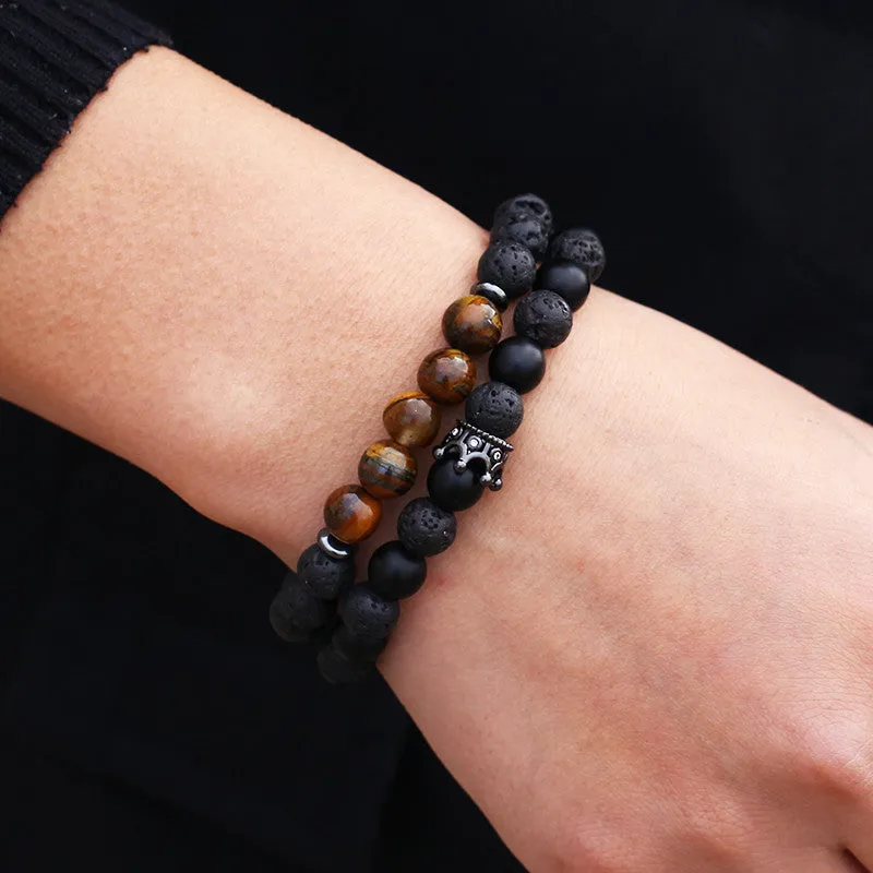 Wholesale black frosted wear copper with zirconium diamond ball flying saucer long bracelet set