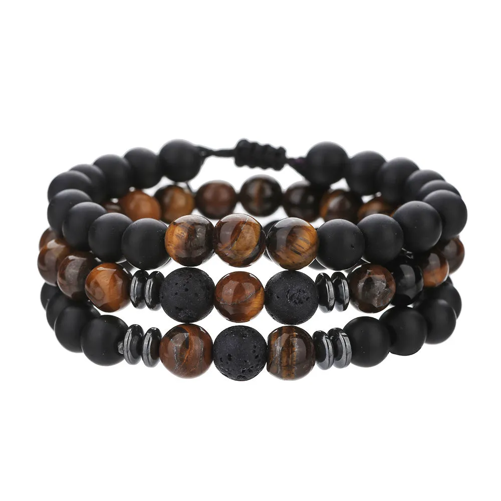 Wholesale black frosted wear copper with zirconium diamond ball flying saucer long bracelet set