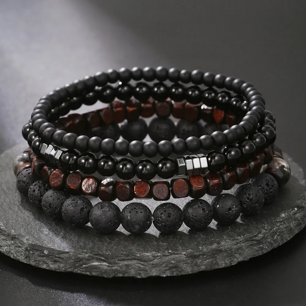 Wholesale black frosted wear copper with zirconium diamond ball flying saucer long bracelet set
