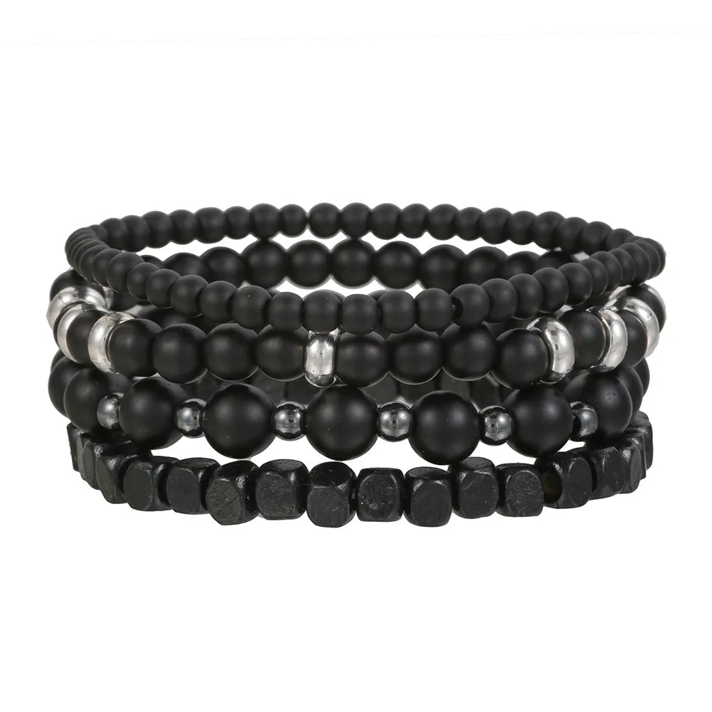 Wholesale black frosted wear copper with zirconium diamond ball flying saucer long bracelet set