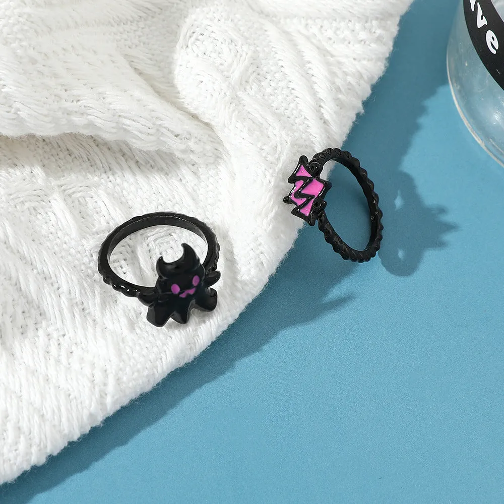 Wholesale Black Little Ghost Sweet Cool Asymmetrical Earrings
