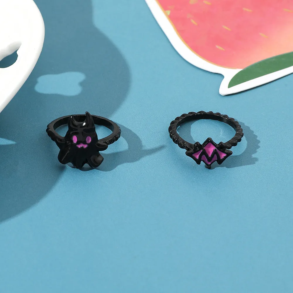 Wholesale Black Little Ghost Sweet Cool Asymmetrical Earrings
