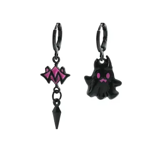 Wholesale Black Little Ghost Sweet Cool Asymmetrical Earrings