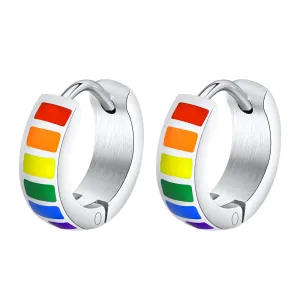 Wholesale Black Titanium Steel Rainbow Earrings