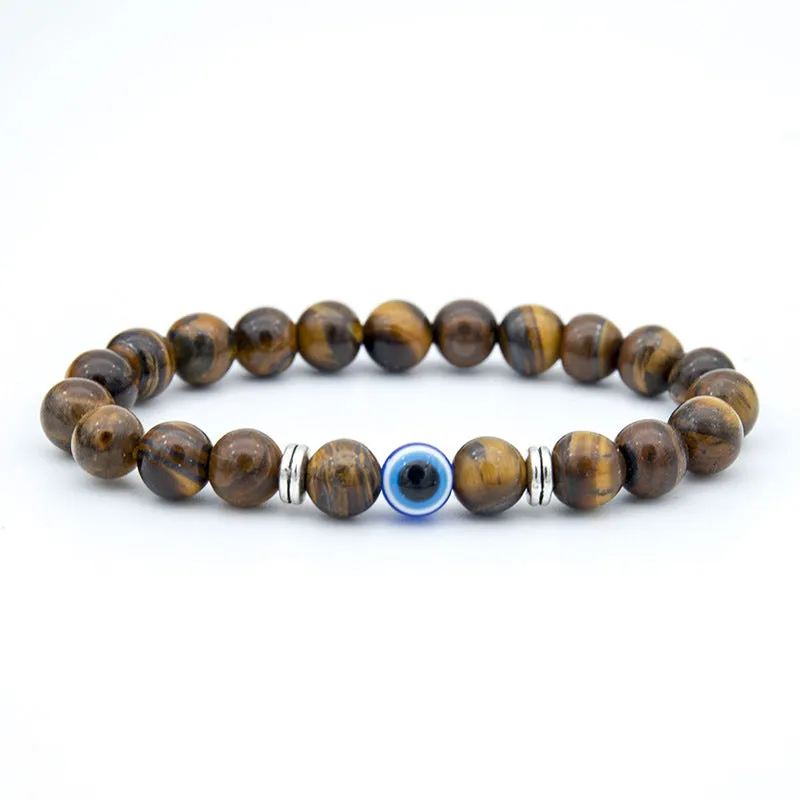 Wholesale Blue Devil's Eye Single Circle Tiger Eye Stone Bracelet