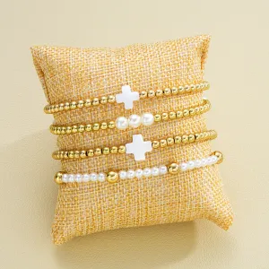Wholesale Bohemian Bead Cross Bracelet 4-Piece Set