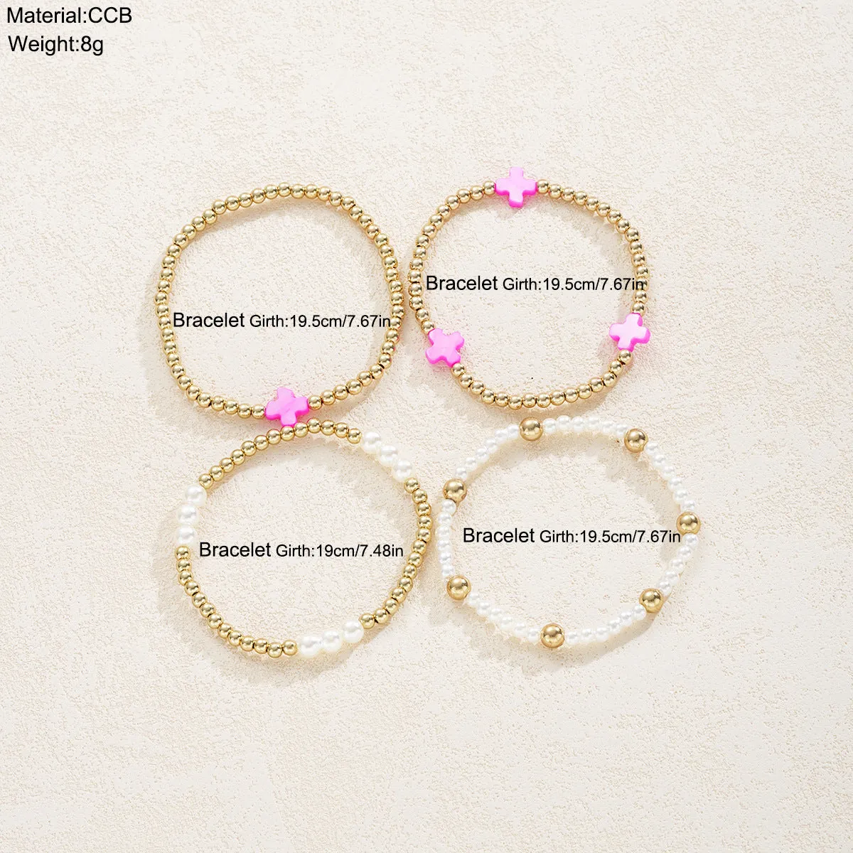 Wholesale Bohemian Bead Cross Bracelet 4-Piece Set