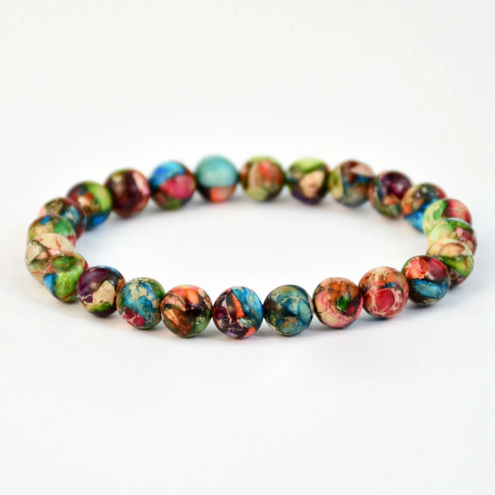 Wholesale bohemian beaded colorful emperor stone bracelet