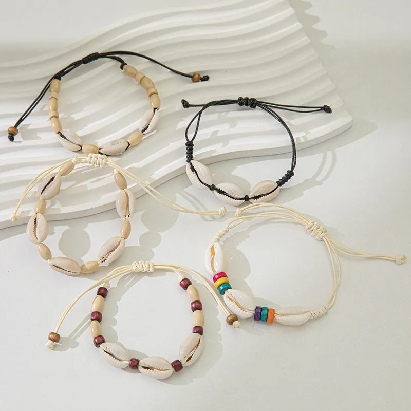 Wholesale Bohemian Braided Natural Shell Hand Knotted Bracelet