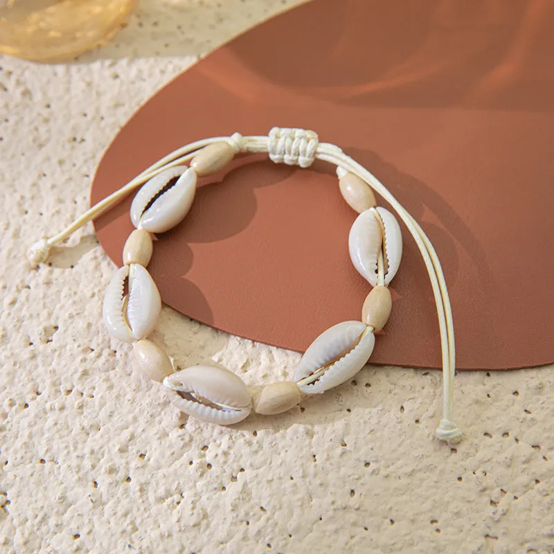 Wholesale Bohemian Braided Natural Shell Hand Knotted Bracelet