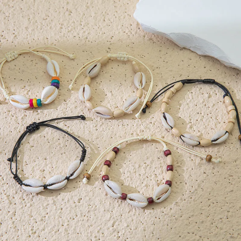 Wholesale Bohemian Braided Natural Shell Hand Knotted Bracelet