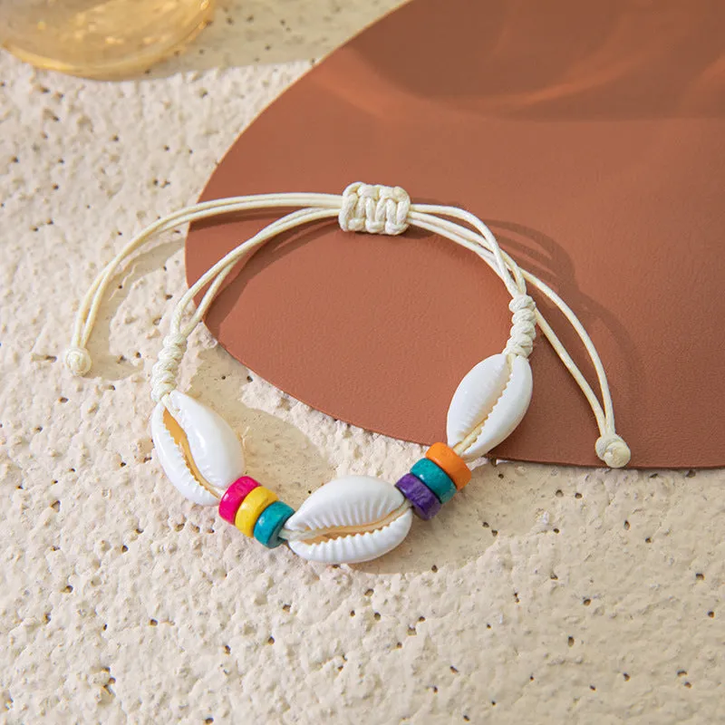 Wholesale Bohemian Braided Natural Shell Hand Knotted Bracelet